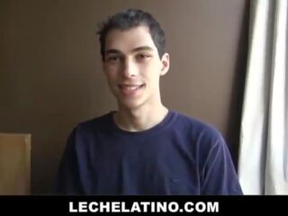 Young Latin Twink Gives Blowjob To Giant member - LECHELATINO&period;COM