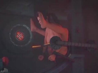 Lara croft σε ο οργασμός μηχανή